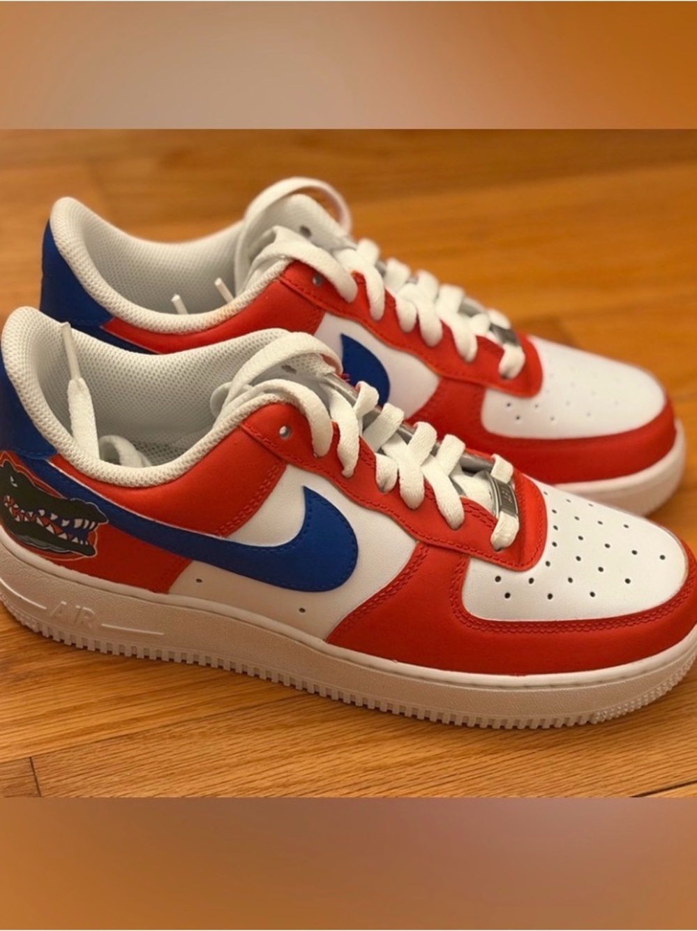 Women’s Orange , White & Blue Low-Top Athletic Sneakers